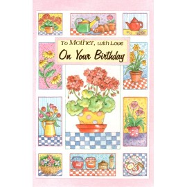 Popular Greetings Happy Birthday Mother Red Geranium Geraniums & Garden flowers  Greeting Card