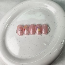 Pink cat nails - double-sided tape / 핑크 고양이 네일 - 양면테이프
