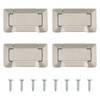 MOROBOR 4Pcs Nickel Pocket Doors Drawer Handle Flush Ring Pull,