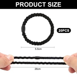 20 Pieces Of Black Braided Hair Ties, Elastic Hair Ropes, Ponytail Hair Ties, Simple Design Hair Ties, Hair Fixing Tools