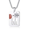 XOYOYZU Basketball Necklace for Men Initial Letter Pendant Necklace Bible