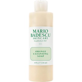 Mario Badescu Jabón limpiador de naranja- Limpiador y exfoliante facial en crema enriquecido con AHA - Lavado facial sin aceite para piel mixta o seca - Exfoliante suave con fórmula que no seca, 236 ml