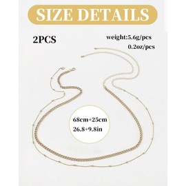 OXDOHUE Pack of 2 Belly Chain Gold Women's 14 Carat Gold-Plated Hip Chain Bikini Crystal Waist Chain Adjustable Sequins Layered Boho Belly Waist Chain Body Jewellery for Women and Girls