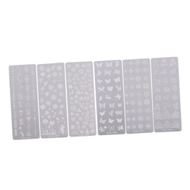 FOMIYES 6pcs Unique Nail Art Stamping Plates Kit for Xmas Manicure Festive Designs for Easy Nail Decoration Includes Templates