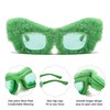 FEISEDY Sunglasses Women Fuzzy Square Cat Eye Sun Glasses Punk