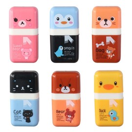GetCoupon 6 Pcs Cute Pencil Erasers 6 Count & 6 Colors Aesthetic Erasers, Cute Style Roller Rubber Eraser, for Office Pencils Painting Drawing Gift Supplies
