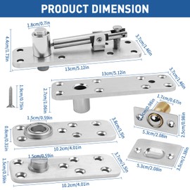 TamBee Heavy Duty Pivot Hinge Hidden Door Hinge - 570 lbs Load, Bearing, Stainless Steel, Rust Resistant, Concealed for Wood Doors, Secret Doors, Hidden Door, Bookcase Door and Bookshelf Door