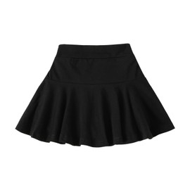 Neutocd Toddler Little Kid Baby Girl Shorts Skirts 5-6T 2 Pack Flared Plain Pleated Skater Skirt Sport Skort Black