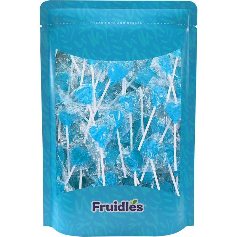 Fruidles Lollipops Mini Heart Shaped Flavored Delicious Lollipop, Individually Wrapped,