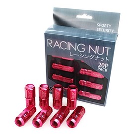 Durax Lightweight Aluminum Wheel Nuts Racing Nuts M12 P1.25 Bag Nuts Long Type Set of 20 [Pink]