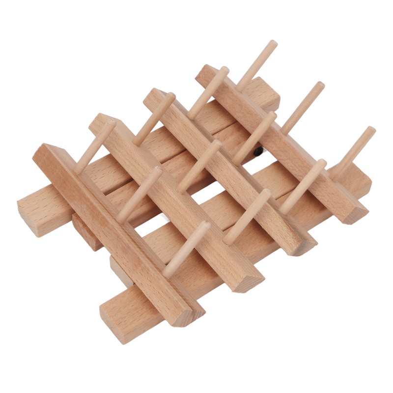 12 Spools Wooden Sewing Thread Holder Foldable Bobbin Hanging Rack