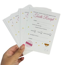 Enchanted Tooth Fairy Receipts | Pack of 10 A6 Tooth Fairy Tooth receipts | Pink