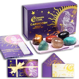 Sparkle x Lab Capricorn Crystals Gift Set Zodiac Signs Healing Crystals Set Birthstones Capricorn Astrology Crystals Healing Stones Gifts Gifts for Her Birthday Gifts for Women Men