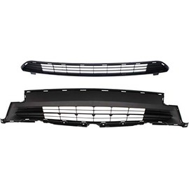 Evan Fischer Bumper Grille Set Compatible With 2016-2018 Toyota RAV4 Front Upper and Lower 531120R060 TO1036169 531130R060 TO1036166