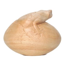 Brave Wings Hand Carved Wooden - Hatching Lizard Egg - Wood Ornament Sculpture Figurine Statue Unique Table Decoration Home Decor Gift for Christmas - 1938