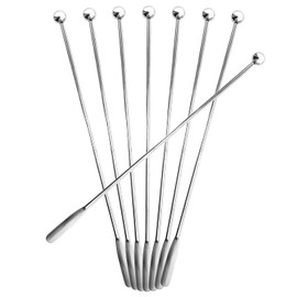 [Resbett] Muddler Stainless Steel (Set of 8) [304 Stainless Steel Madra with Total Length 7.5 inches (19 cm)]