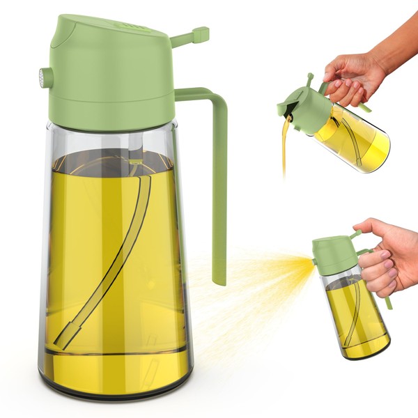 DIYGrnd 16oz 2-in-1 Oil Dispenser and Sprayer Set of 2