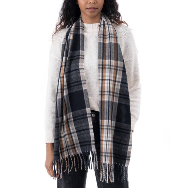 Style&co. Style & Co. Soft Plaid Fringe-Trim Scarf Women's One