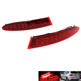 2x Red Lens Rear Bumper Reflector LED Tail Stop Brake Light DRL For 2011-2014 X3 F25 2014-2017 X3 M