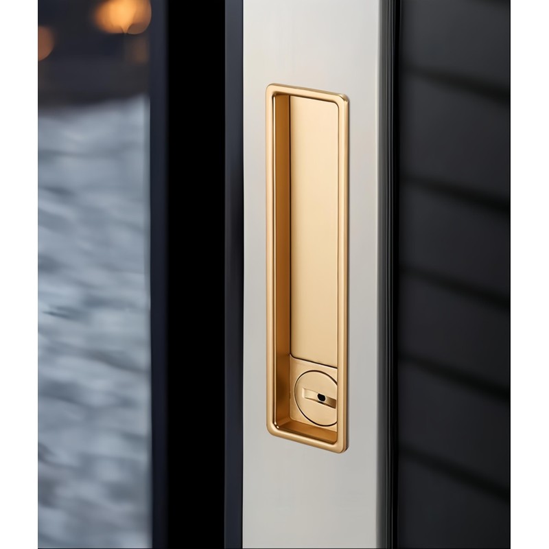 Hoconnie Pocket Door Handle Lock with Edge Pull, Privacy Sliding