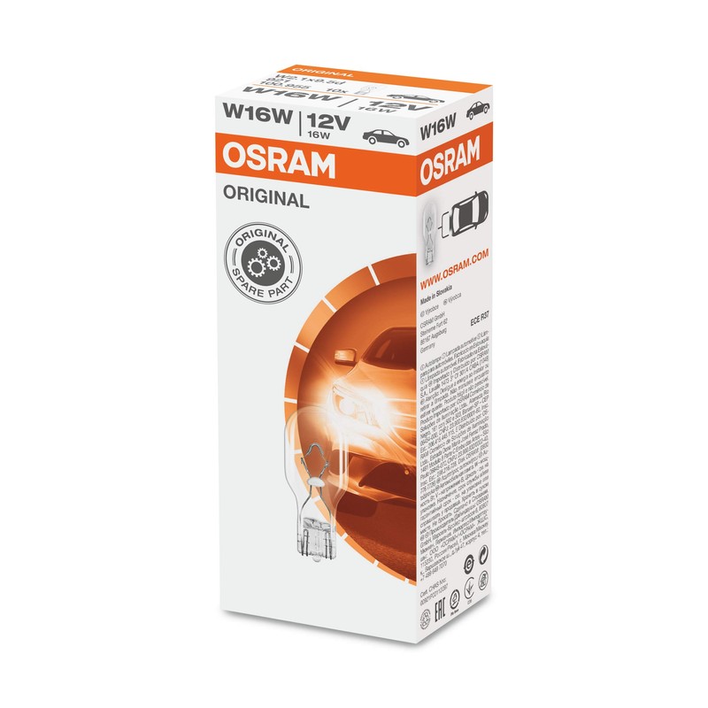 OSRAM 921 Glaschetschsockelleucht 921 type W16W, 921, 12V, 10 lamp