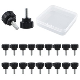 MOROBOR Thumb Screw 20pcs M4x10mm Carbon Steel Thread Knurled Thumb Screw Handle Knobs Thumb Screw for Machine Locking with Storage Case