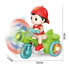 Generic Novelty Boys Electric Tricycle Montessori Interactive Toys Creative with Lights Music Kid Boys Electronic Toys for Children, Green