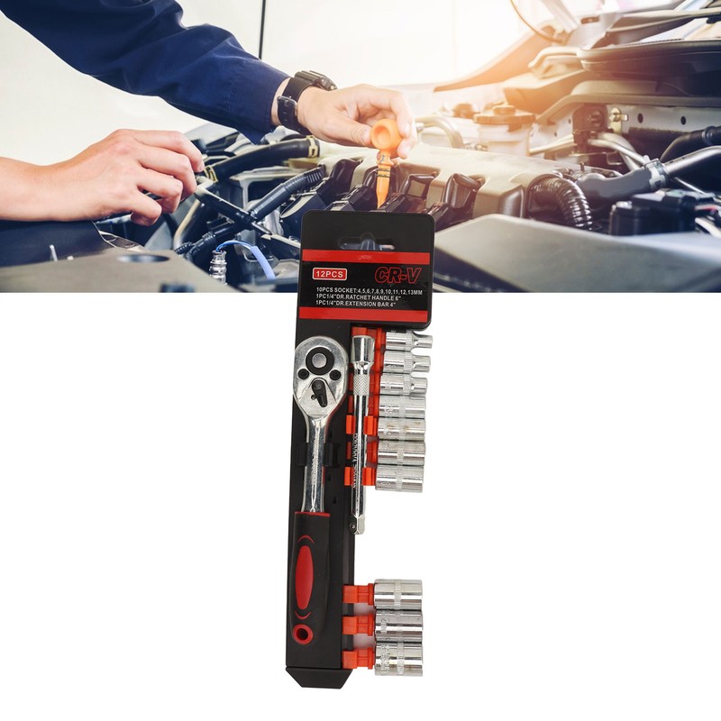 Ratchet Wrench Socket Set Quick Auto Repair Tool Kit CRV