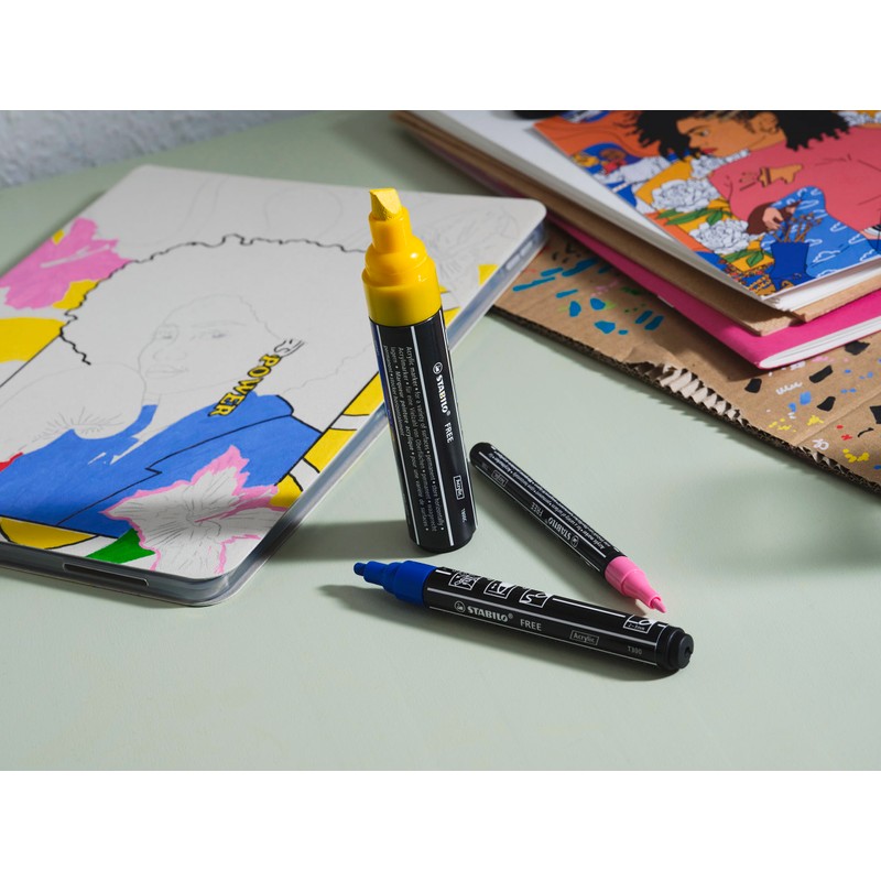 Acrylic Marker - STABILO Free Acrylic T300 - Line Width