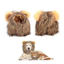 Disfraz de Melena de León para Gato, Sombrero de Melena de León para Gatitos, Cachorros, Perros, Ajustable, Cómodo, Pelo de León, Fiesta de Halloween, Actividad, Sombrero de Cumpleaños (estilo Lindo)