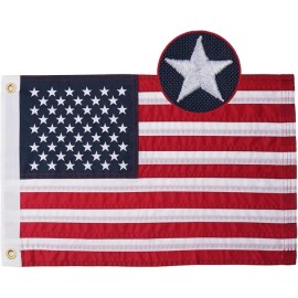 American Flag 8x12 Ft Outdoor Tearproof USA Flags Embroidered Stars All Weather for High Wind Heavy Duty Sewn StripesColor: american flag, Size: 8X12ft