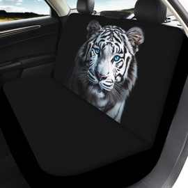 ZFRXIGN White Tiger Bench Seat Covers for Trucks Seat Covers for Cars Back Seat Cover for Women Girls Universal Fit for Trucks Sedan SUV Cushion 3D Animal Print Black