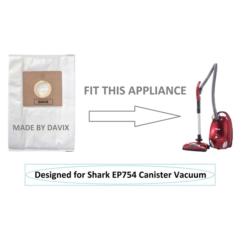 DAVIX [5 Pack] Vacuum Dust Bags for Shark EP754 and