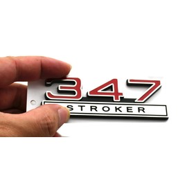 1pc 347 Liter 5.7 Stroker Engine Emblems Badge 3D Decals Stickers Cars Trucks (Chrome Red)