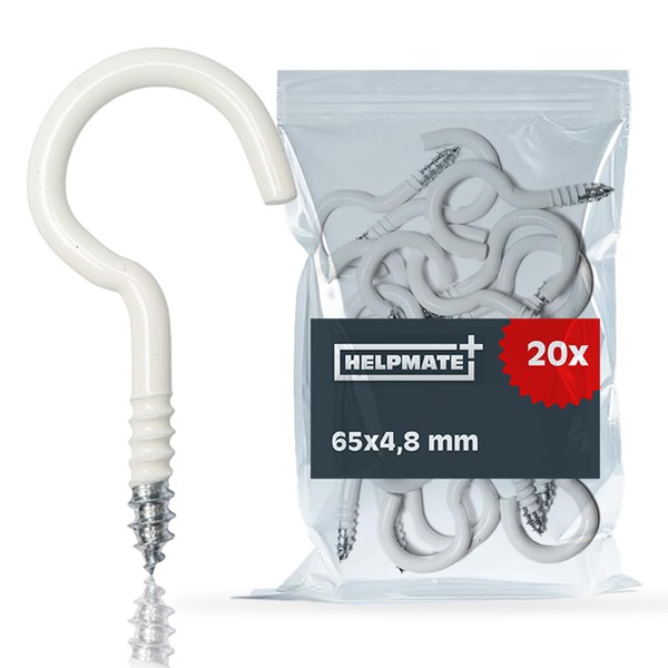 HELPMATE Washing Line Hooks 65x4.8x22x18 mm - Plastic Coated Steel