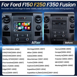 Car Radio Stereo for Ford F150 2004-2008: Upgrade 1280 * 800 7" Touchscreen Replacement for F250 F350 2006-2014 with 5GWIFI Carplay Android Auto