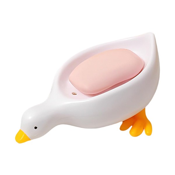Duck Design Soap Dish with Automatic Drain, Soap Holder, Shower