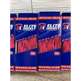 Elite Hockey 6 Pack Elite Hockey Waxed 108" Adult 7-9 Pink Hockey Skate Laces