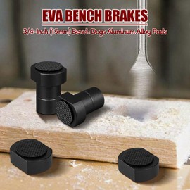 8 Pack Aluminum Alloy Bench Dogs Woodworking Workbench Clamp, Workbench Positioning Planing Plug Bench Dog Clamp Accessory for 19mm / 20mm Dog Hole (Black,19mm)
