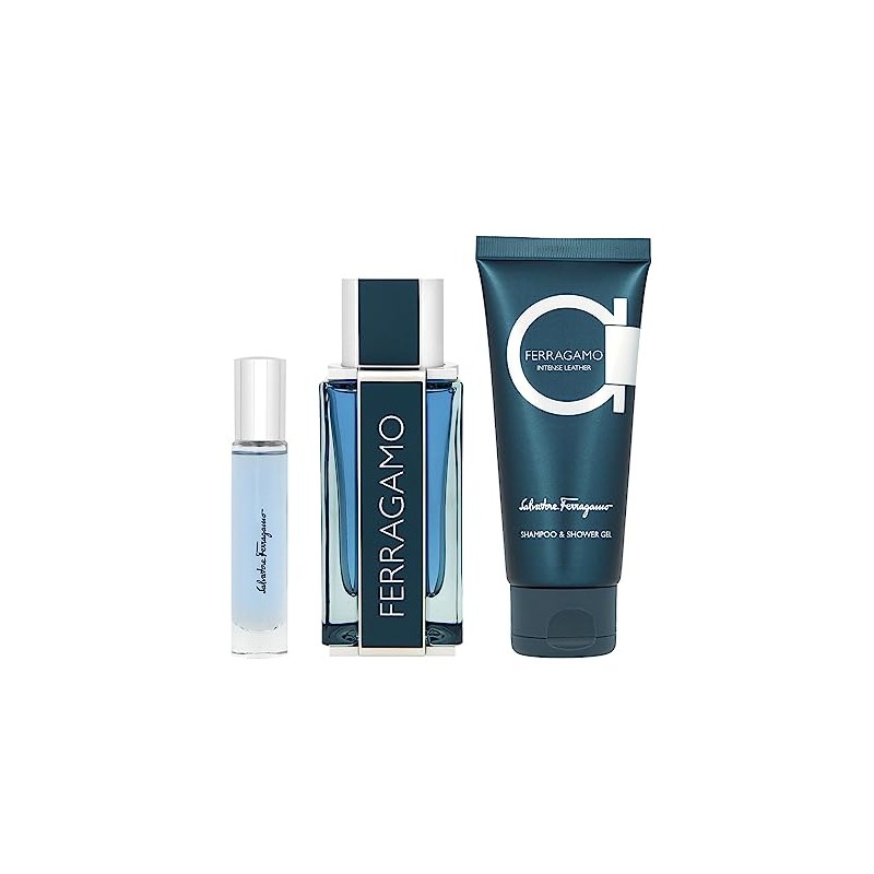 FERRAGAMO Intense Leather Eau de Parfum for Men 3 Piece