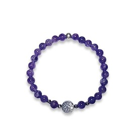 Majas Perlen Amethyst Armband Perlen echt 6mm Lebensbaum H√§matit Silber - Handmade Perlenarmband Wahre Liebe Inspiration Energie - Spiritueller Esoterischer Schmuck Unisex - Personalisierbar