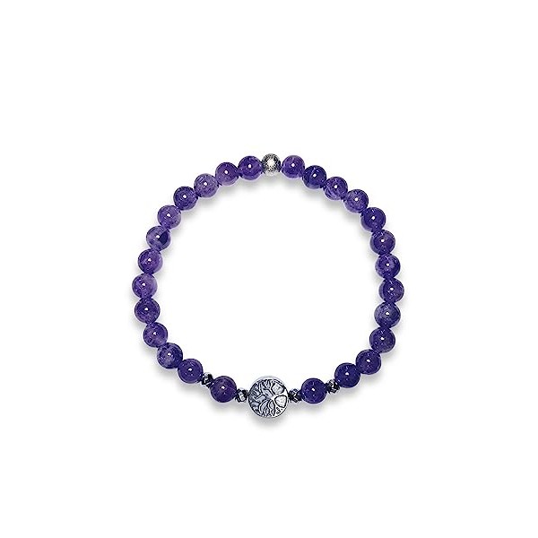Majas Perlen Amethyst Armband Perlen echt 6mm Lebensbaum H√§matit Silber