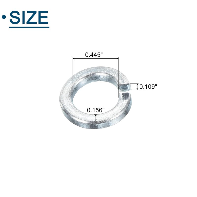 sourcing map 7/16" Split Lock Washer, 50Pcs Carbon Steel Spring