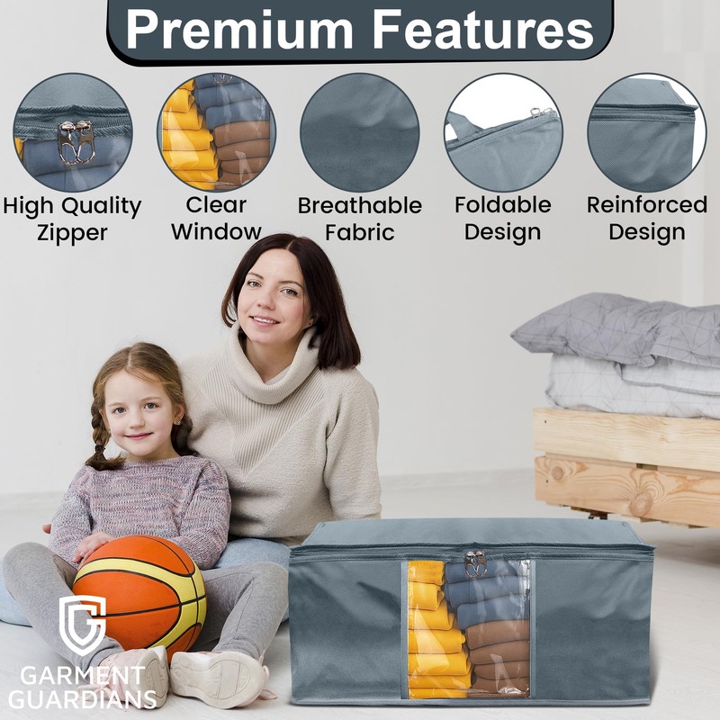 Garment Guardians 35L Clothes Storage Bag Underbed Wardrobe Foldable Storage