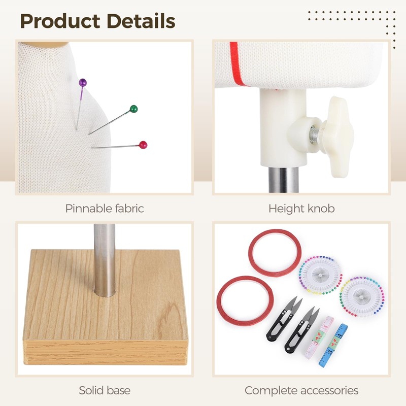 10 PCS Tailor Dressmaker Dummy Mannequins Set with Needles Sewing
