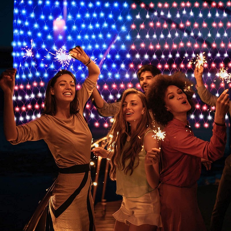 (New) American Flag Lights, Outdoor String Lights 420 LED Waterproof