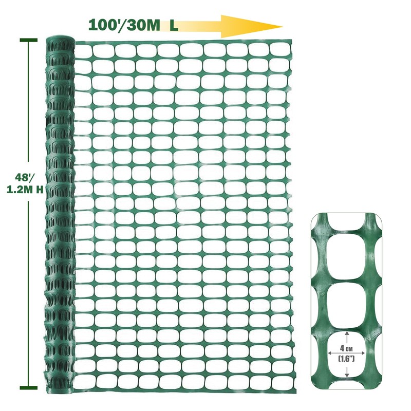 Jollybower 4 x 100 FT Plastic Mesh Safety Fence, Temporary