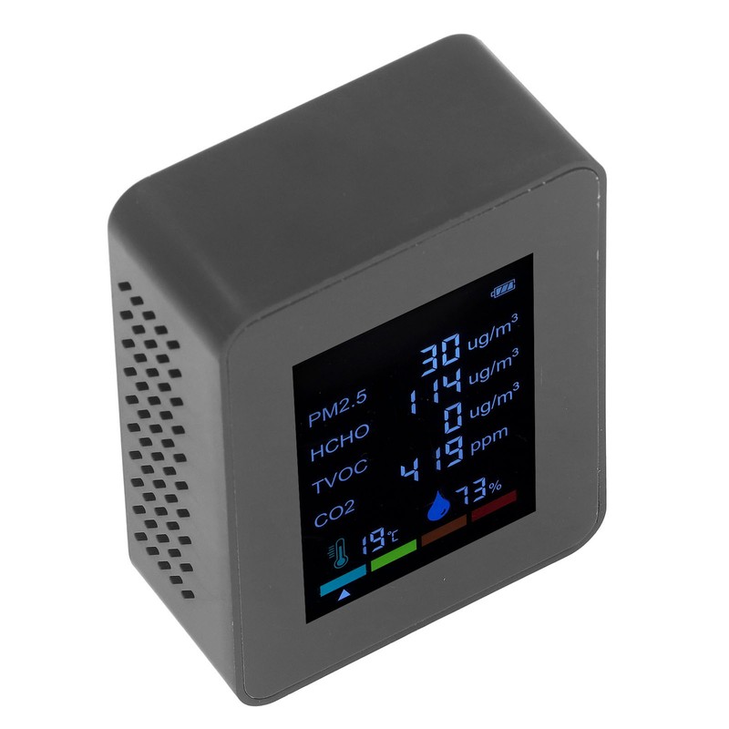 Multifunctional 6 in 1 CO2 Meter Air Quality Monitor Temperature