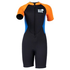 Children's Neoprene Shorty Wetsuit Shorty 2.5 mm Wetsuit Boys Front Closure Warming for Swimming Snorkelling Surfing Diving Black XL Size