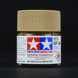 Tamiya Acrylic Mini 81759 XF-59 DESERT YELLOW Matte Desert Yellow / 타미야 도료 아크릴 미니 81759 XF-59 DESERT YELLOW 무광 데저트 옐로우